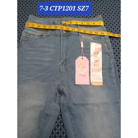 WAIST 29 INCHES SIZE 7 FLARED JEANS STRETCH DENIM, PUSH UP BLUE 7-3 CTP1201 SZ7 - Picture 3 of 11